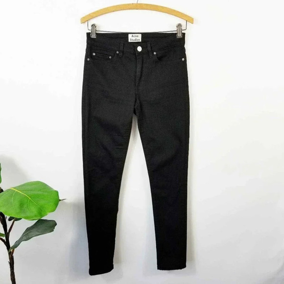 ACNE STUDIOS Mid Rise Skin 5 Black Jean's 26 - Picture 5 of 10